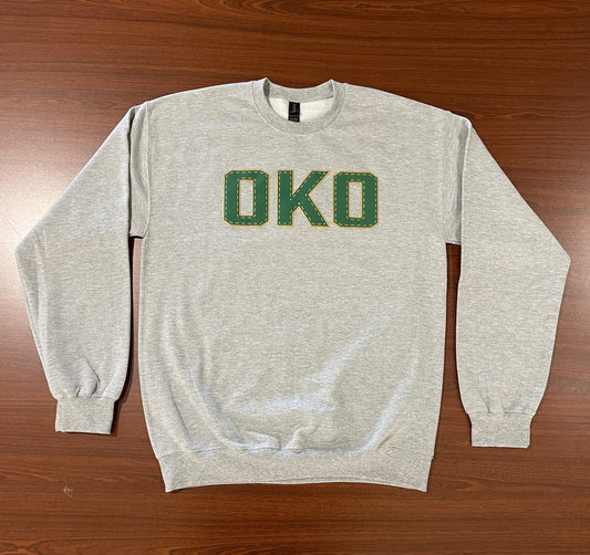 Oilers Heathered-Grey OKO Crewneck